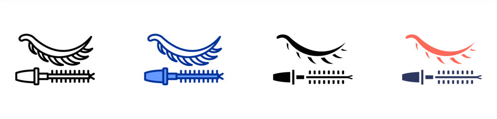 Mascara Tube icon set multiple style collection
