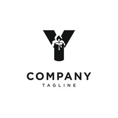 Letter Y Candle Logo Icon Vector