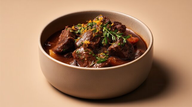 Simmered Perfection a Bowl of Daube Proven&ccedil;ale Beef Stew From France