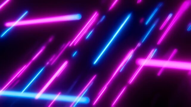 abstract neon light streaks moving diagonally across a dark background creating a futuristic and dynamic visual experience