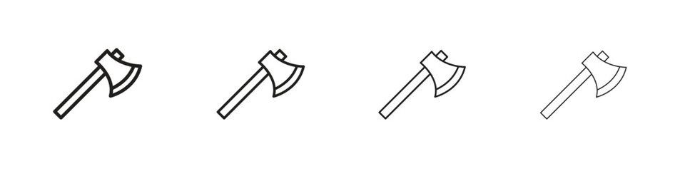 Axe icon design elements. Outline icon with editable stroke. Vector