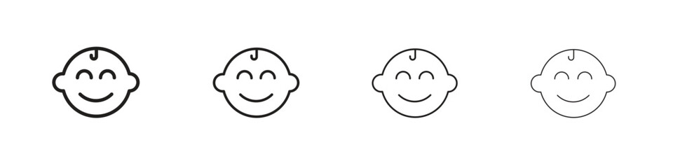 Baby icon design elements. Outline icon with editable stroke. Vector