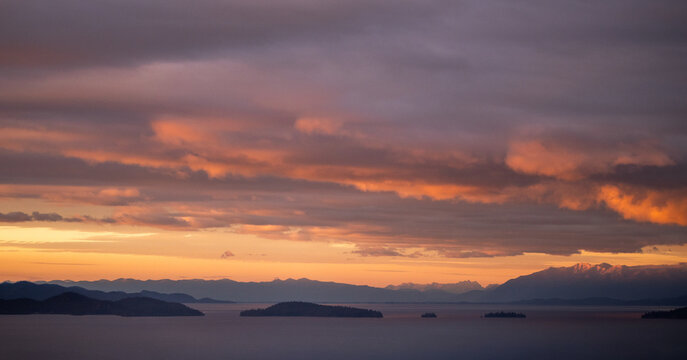 montana flathead lake sunset desktop wallpaper