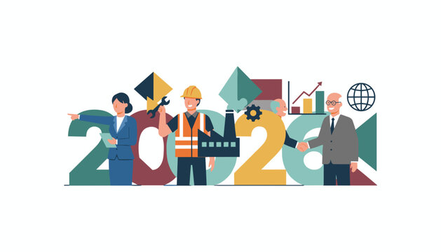 Business growth goals for 2024 with a diverse team industry and global success outlook