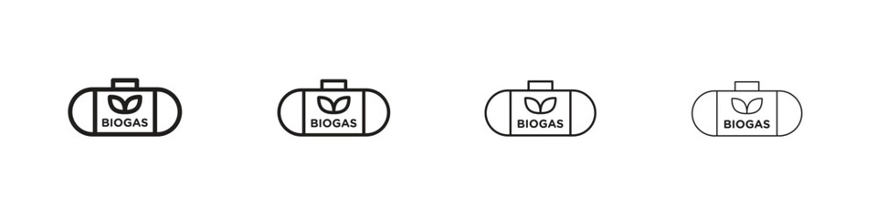 Biogas icon design elements. Outline icon with editable stroke. Vector
