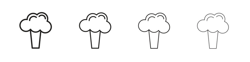 Broccoli icon design elements. Outline icon with editable stroke. Vector