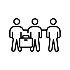 Business illustration of three individuals, one holding a briefcase, suggesting a professional setting. The image evokes themes of teamwork and collaboration. 