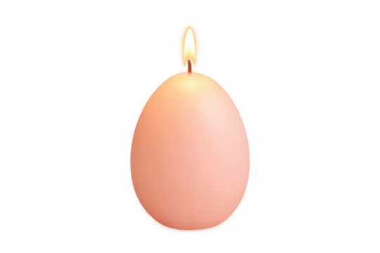 Pink easter egg candle with burning flame