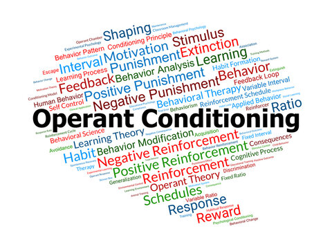 Operant Conditioning Word Cloud. Key Concepts Of Learning, Reinforcement, And Behavior.
