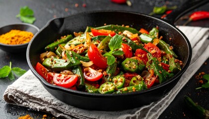 Bhindi Masala Perfection. Traditional Indian Food