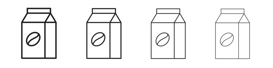 Coffee paper bag icon design elements. Outline icon with editable stroke. Vector