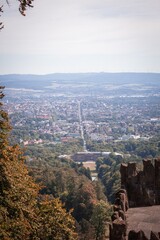 The view of a big city from a big hill(kassel)