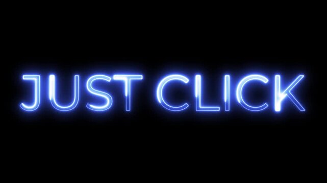 Neon Text Animation – Just Click Action Prompt Theme