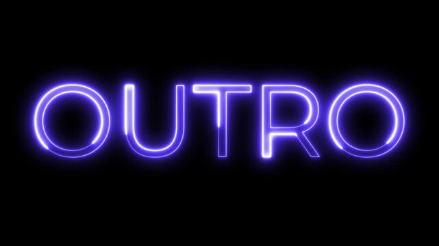 Neon Text Animation Outro Closing Display