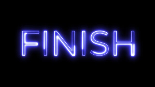 Neon Text Animation Finish Completion Message