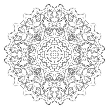 Sea Life Mandala - Turtle - Intricate Coloring Page for Adults & Teens 5 Sea Life Mandala Collection