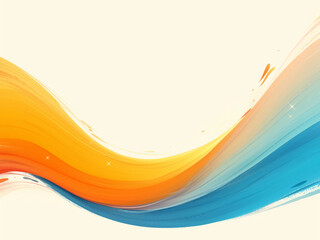 オレンジと青の絵の具のようなタッチの抽象背景