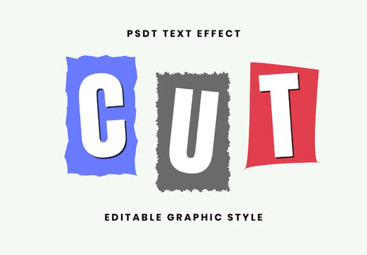 Colorful Cutout Text Effect Collage Ransom Font