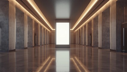 A modern empty totem, kiosk, digital signage, 3d rendering