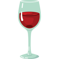 Pixel Art Red Wine Glass With Red Wine And Transparent Background