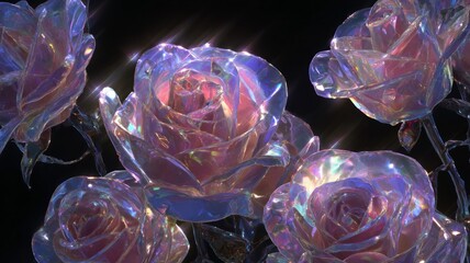 Luminous roses in ambient light neural network AI generated