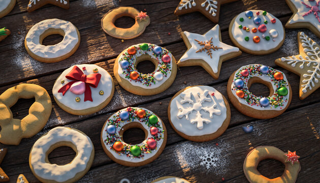 Christmas cookies on table