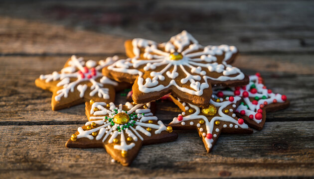 Christmas cookies on table