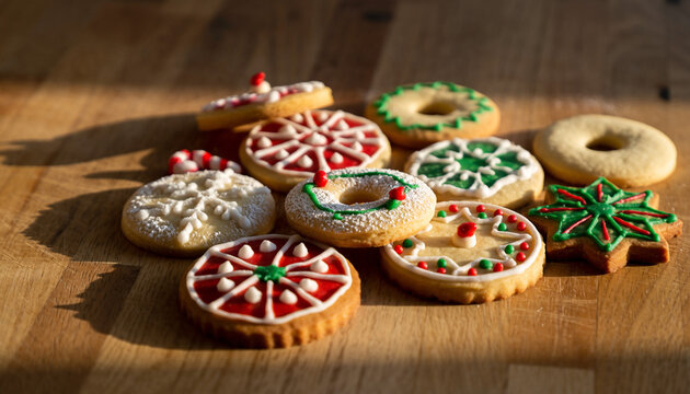 Christmas cookies on table