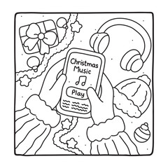 Cozy Girl Christmas Coloring Pages,  Cozy Girl Christmas  Coloring Pages for Kids & Adults, Christmas Coloring Pages, bold & easy cozy winter coloring book pages, vector art, line art 