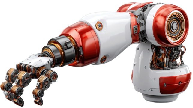 Technological marvel: a close-up image of a robotic arm, demonstrating intricate engineering and futuristic design.