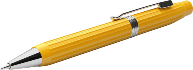 yellow pen isolated on white