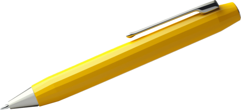 yellow pen isolated on white