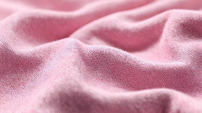 Close up view reveals the soft texture and folds of pale pink material