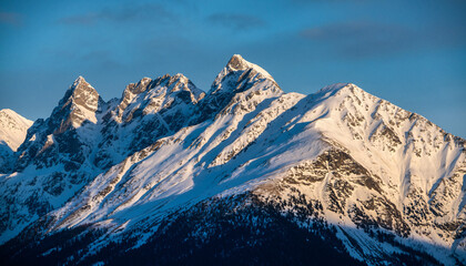 Snow-covered mountain peaks