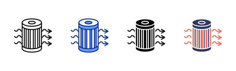 Air Filter Replacement icon set multiple style collection
