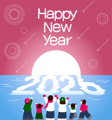 2026년 희망찬 일출을 맞이하는 가족, 사랑하는 사람들과 함께하는 희망찬 새해 아침