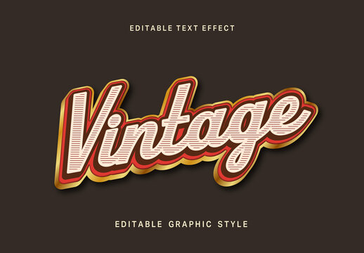 Red And Gold Vintage Enamel Pin Text Effect Retro Script Font