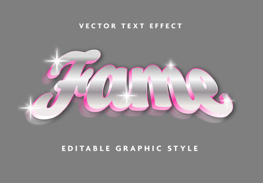 Silver And Pink Glossy Sparkle Text Effect Script Shiny 3D Font