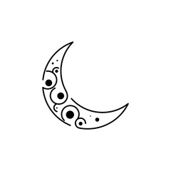 Obraz premium Abstract and minimal crescent moon logo design concept