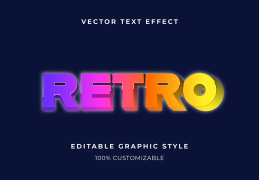 Multicolor 90s Throwback Text Effect Bold Gradient 3D Font