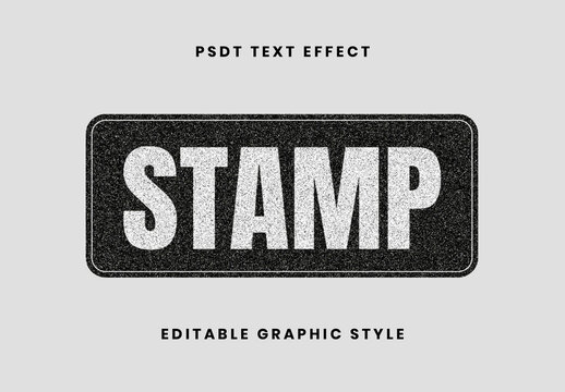 Gray And Black Inked Stamp Text Effect Rough Grunge Bold Font