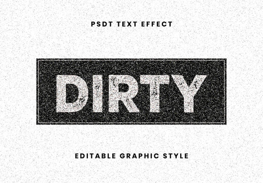 White And Black Inked Stamp Text Effect Stencil Bold Grunge Font