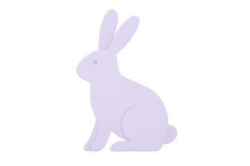 Obraz premium Lavender paper craft bunny cutout transparent background