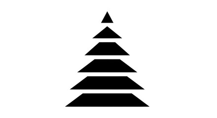 Black and white graphic illustration of a stylized Christmas tree, perfect for holiday designs.