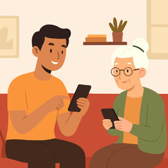 Tech Volunteer Helping Seniors Use Smartphones