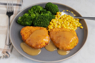 chicken breast with corn and broccoli