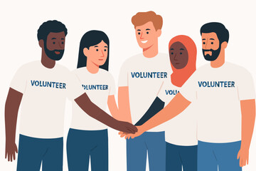 Diverse Volunteer Team Working Together