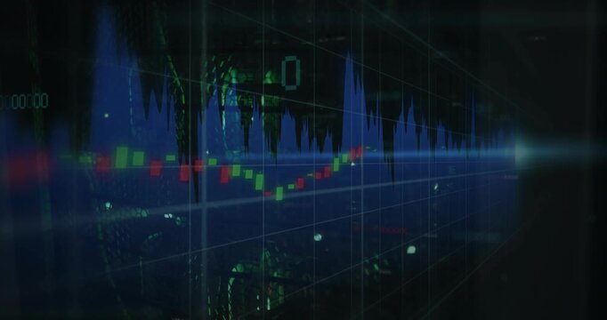 On pulse starting chart animating, bars shifting right, waveform calming, visualizing trend