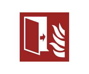 Fire protection door ISO 7010 – F007 sign. Fire safety warning sign. Fire protection symbol vector design and illustration.

