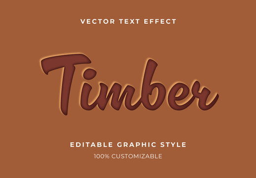 Brown Carved Wood Text Effect Script Vintage Engraved Font